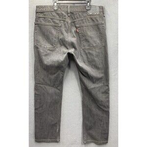 Levi's 513 Denim Jeans Men's Slim Straight Distressed Zip Black Size 36X30